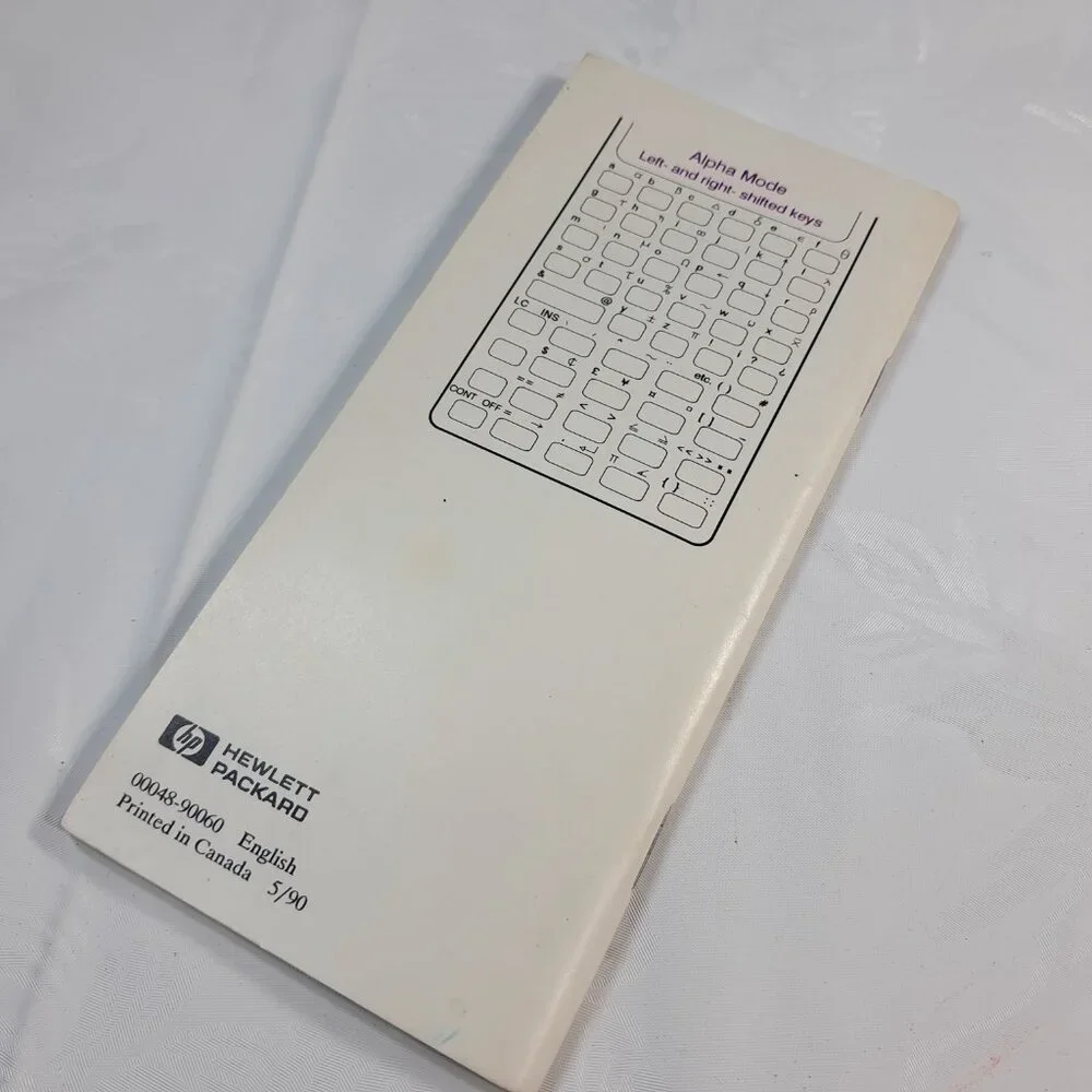 Hewlett‎ Packard HP 48SX Calculator Quick reference Guide Manual instructions